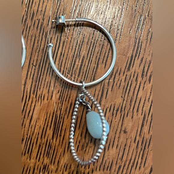 2” drop sterling earrings with a pretty light blue stone. Pandora. EUC. - Picture 5 of 7